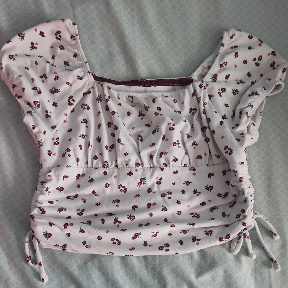 Floral Print White Top